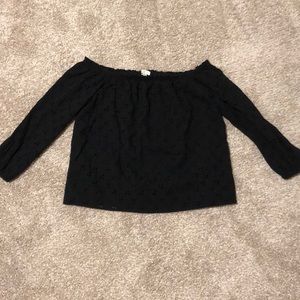 Black off the shoulder top